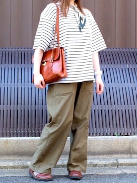 「アイテム（バンダナ/スカーフ）」を使った、ぬくいさん（レディース・160cm）の秋コーディネート