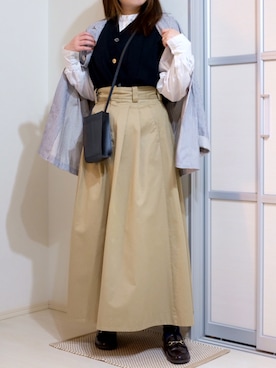 「アイテム（ベスト）」を使った、ぬくいさん（レディース・160cm・20代）の秋コーディネート