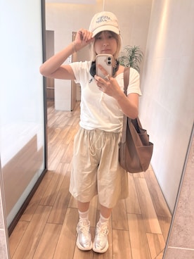 「RAY CASSIN（レイカズン）のアイテム（トップス）」を使った、tanamwaさん（レディース・164cm）の夏コーディネート