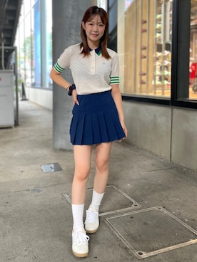 「アイテム（ポロシャツ）」を使った、JOさん（レディース・160cm）の秋コーディネート