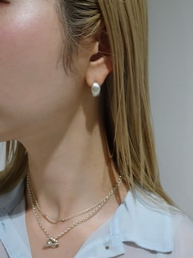 「アイテム（イヤリング）」を使った、saekaさん（レディース・172cm）の冬コーディネート