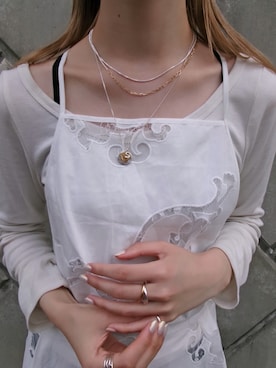 「TEN.（テン）のアイテム（リング）」を使った、saekaさん（レディース・172cm）の春コーディネート