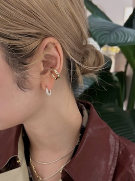 「アイテム（イヤリング）」を使った、saekaさん（レディース・172cm）の冬コーディネート