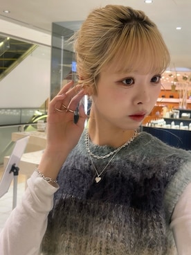 「アイテム（イヤリング）」を使った、saekaさん（レディース・172cm）の冬コーディネート