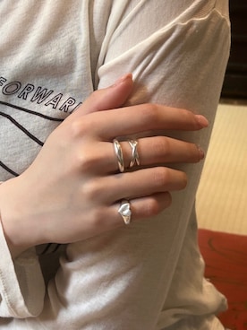 「TEN.（テン）のアイテム（リング）」を使った、saekaさん（レディース・172cm）の春コーディネート