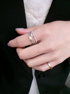 「TEN.（テン）のアイテム（リング）」を使った、saekaさん（レディース・172cm）の春コーディネート