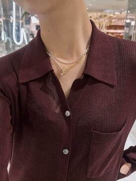 「アイテム（ネックレス）」を使った、saekaさん（レディース・172cm）の秋コーディネート