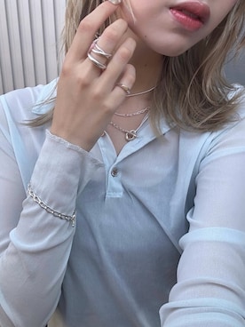 「アイテム（リング）」を使った、saekaさん（レディース・172cm）の秋コーディネート