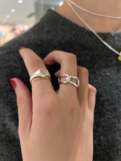 TEN. シルバーリング ラインウェーブリング SV