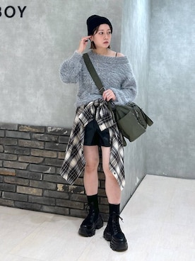 「PBLIM（ページボーイリム）のアイテム（帽子）」を使った、ぬまさん（レディース・156cm）の秋コーディネート