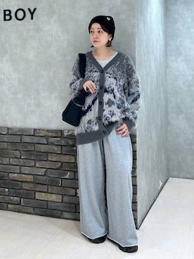 「PAGEBOY（ページボーイ）のサイドタックルーズウラケパンツ/イージーパンツ【4color・2size】（スウェットパンツ）」を使った、ぬまさん（レディース・156cm）の秋コーディネート