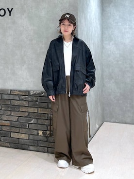 「PAGEBOY（ページボーイ）の【選べる着丈/前後2WAY/マシンウォッシャブル】マルチWAYネックプルオーバー/ニット（ニット/セーター）」を使った、ぬまさん（レディース・156cm）の秋コーディネート