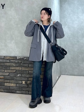 「PBLIM（ページボーイリム）のアイテム（帽子）」を使った、ぬまさん（レディース・156cm）の秋コーディネート