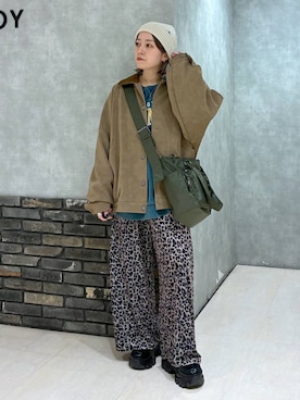 「PBLIM（ページボーイリム）の《UNISEX》ソフトスウェードブルゾン（ブルゾン）」を使った、ぬまさん（レディース・156cm）の秋コーディネート