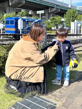 「PBLIM（ページボーイリム）の《UNISEX》ソフトスウェードブルゾン（ブルゾン）」を使った、ぬまさん（レディース・156cm）の秋コーディネート