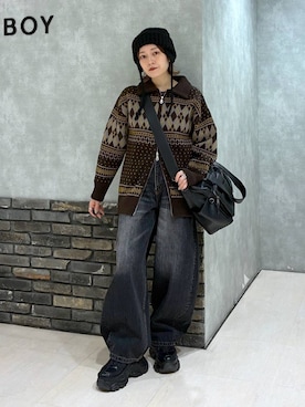 「ボストンバッグ」｜ぬまさん（レディース・156cm）の冬コーディネート