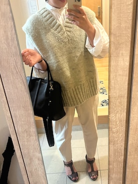 「アイテム（スラックス）」を使った、erinarianさん（レディース・160cm）の夏コーディネート