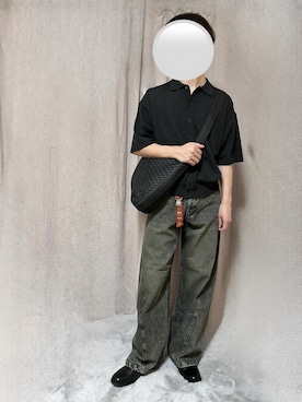 「WYM LIDNM（ウィム バイ リドム）のVINTAGE WASHED CURVED DENIM（デニムパンツ）」を使った、Ryochiさん（メンズ・171cm）の夏コーディネート