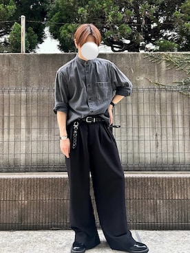 「アイテム（バングル/リストバンド）」を使った、Ryochiさん（メンズ・171cm）の夏コーディネート