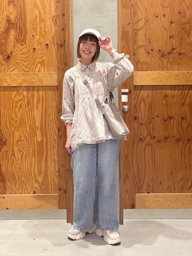 「GLOBAL WORK（グローバルワーク）のアイテム（帽子）」を使った、hihihinappiさん（レディース・161cm）の冬コーディネート