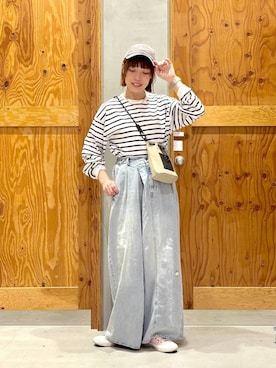 「GLOBAL WORK（グローバルワーク）のアイテム（キャップ）」を使った、hihihinappiさん（レディース・161cm）の春コーディネート