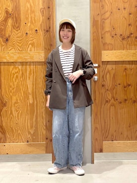 「GLOBAL WORK（グローバルワーク）のアイテム（帽子）」を使った、hihihinappiさん（レディース・161cm）の冬コーディネート