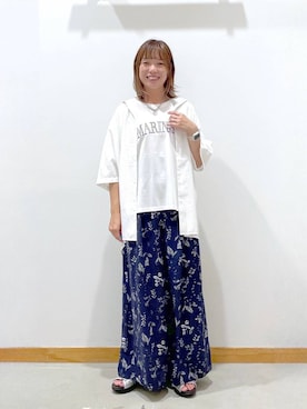 「アイテム（ネックレス、グレー系）」を使った、hihihinappiさん（レディース・161cm）の夏コーディネート