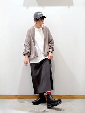 「NEW ERA（ニューエラ）のアイテム（ハット）」を使った、hihihinappiさん（レディース・161cm）の秋コーディネート