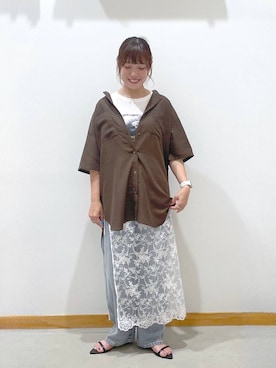 「GLOBAL WORK（グローバルワーク）のアイテム（デニムパンツ）」を使った、hihihinappiさん（レディース・161cm）の夏コーディネート