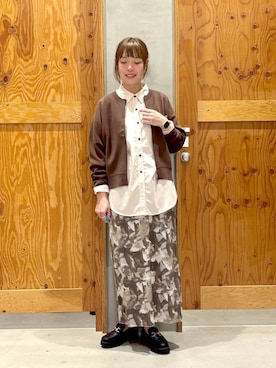 「GLOBAL WORK（グローバルワーク）のエアかる厚底ローファー/136031（ローファー、ブラック系）」を使った、hihihinappiさん（レディース）の春コーディネート