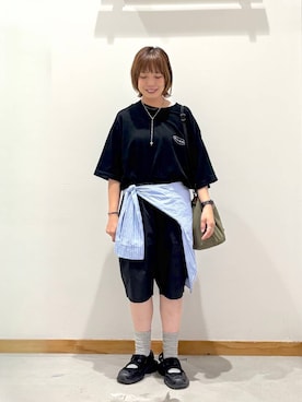「アイテム（ソックス/靴下、グレー系）」を使った、hihihinappiさん（レディース・161cm）の夏コーディネート