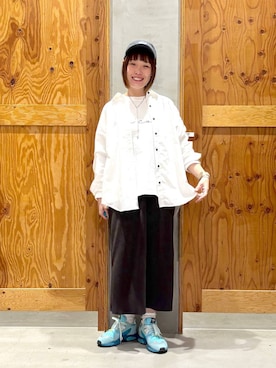 「UNIVERSAL OVERALL（ユニバーサルオーバーオール）のアイテム（キャップ）」を使った、hihihinappiさん（レディース・161cm）の春コーディネート