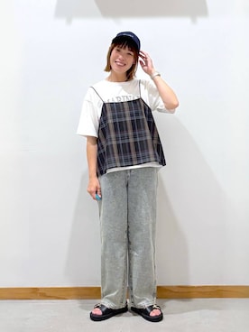 「GLOBAL WORK（グローバルワーク）のアイテム（キャミソール）」を使った、hihihinappiさん（レディース・161cm）の夏コーディネート