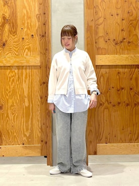 「GLOBAL WORK（グローバルワーク）のエアかるクラシックスニーカー/135751（スニーカー、ブラック系）」を使った、hihihinappiさん（レディース）の春コーディネート