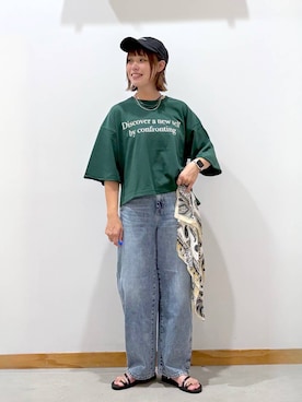 「アイテム（ハンカチ/ハンドタオル）」を使った、hihihinappiさん（レディース・161cm）の夏コーディネート