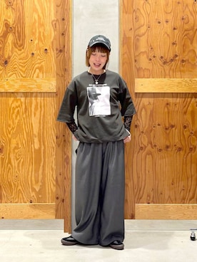 「GLOBAL WORK（グローバルワーク）のエアかるクラシックスニーカー/135751（スニーカー、ブラック系）」を使った、hihihinappiさん（レディース）の春コーディネート