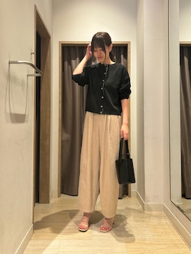 「アイテム（カーディガン/ボレロ）」を使った、らむしさん（レディース・171cm）の夏コーディネート