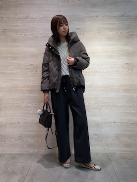 「アイテム（ダウンジャケット/コート）」を使った、らむしさん（レディース・171cm）の秋コーディネート