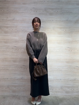 「アイテム（リング）」を使った、らむしさん（レディース・171cm）の秋コーディネート