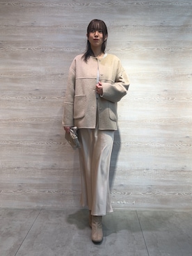 「アイテム（ノーカラージャケット）」を使った、らむしさん（レディース・171cm）の秋コーディネート