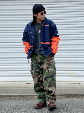 「アイテム（ナイロンジャケット）」を使った、Ryon-Pさん（メンズ・161cm）の秋コーディネート