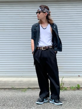 「アイテム（バンダナ/スカーフ）」を使った、Ryon-Pさん（メンズ・161cm）の夏コーディネート