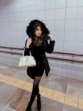 「EMODA（エモダ）のアイテム（ブーツ）」を使った、ティナさん（レディース・160cm）の秋コーディネート