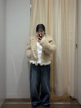 「アイテム（テーラードジャケット、ホワイト系）」を使った、SATSUKIさん（レディース・154cm）の冬コーディネート