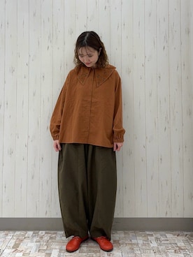 「Samansa Mos2（サマンサ モスモス）のエッグパンツ（その他パンツ）」を使った、ayamiさん（レディース・153cm）の秋コーディネート
