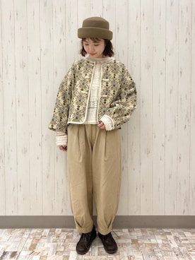 「Samansa Mos2（サマンサ モスモス）のアイテム（パンツ）」を使った、ayamiさん（レディース・153cm）の秋コーディネート