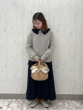 「アイテム（ドレスシューズ、ベージュ系）」を使った、ayamiさん（レディース・153cm）の冬コーディネート