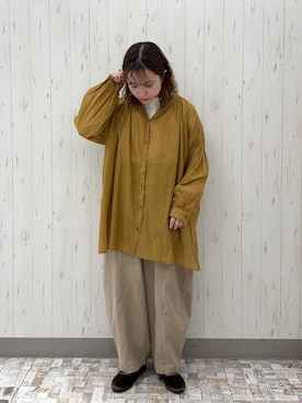 「Samansa Mos2（サマンサ モスモス）のエッグパンツ（その他パンツ）」を使った、ayamiさん（レディース・153cm）の秋コーディネート
