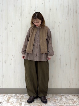 「Samansa Mos2（サマンサ モスモス）のエッグパンツ（その他パンツ）」を使った、ayamiさん（レディース・153cm）の秋コーディネート