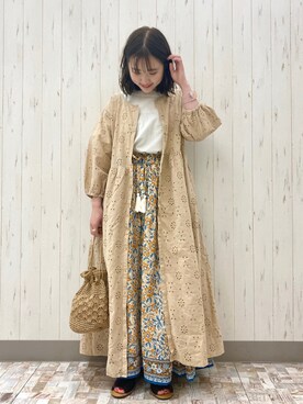 「Samansa Mos2（サマンサ モスモス）のセパレートサンダル（サンダル）」を使った、ayamiさん（レディース・153cm）の春コーディネート